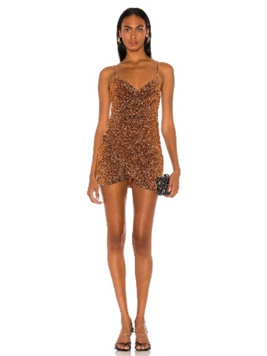 superdown Dresses & Skirts - Superdown Mini Dress in Rust Metallic